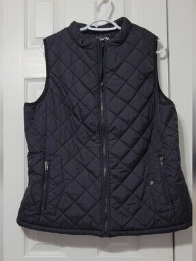 Quilted Sleeveless Vest - Black